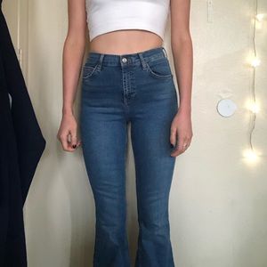 TOPSHOP HIGH WAIST FLARE JEANS